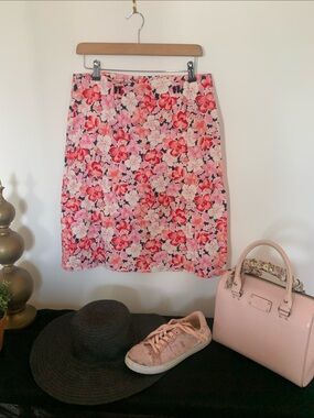 Vintage Floral Pink A-Line Skirt  Floral Print